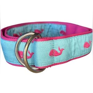 Preppy Women’s Blue And Pink  Whale Pattern Belt